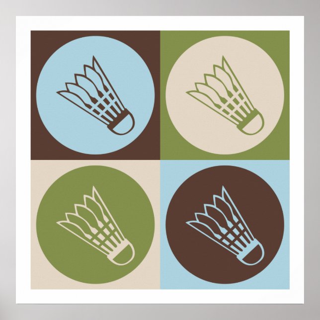 Affiches Pop Art Badminton (Devant)