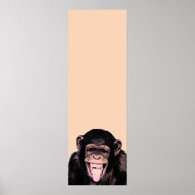 Affiches Pop Art Chimpanzé Sticking Tongue Out (Devant)