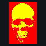 Affiches Pop Art crâne rouge et jaune<br><div class="desc">Imaginaire Art Skull Skeleton Poster Imprimer - Rouge & Jaune Metal Lourd Punk Rock College Pop Art</div>