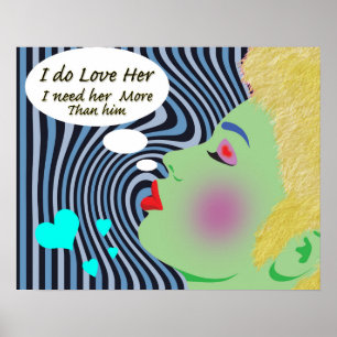 Affiches Pop Art "I Do Love Her"