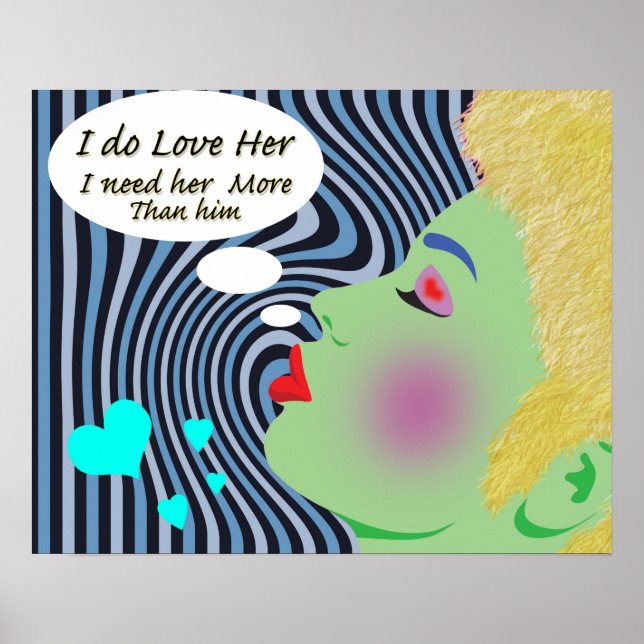 Affiches Pop Art "I Do Love Her" (Devant)