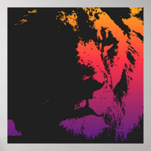 Affiches Pop Art Jamaïque Rastafarian Lion