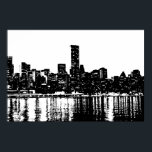 Affiches Pop Art New York City Manhattan Silhouette<br><div class="desc">Black & White Artitic New York City Night Image numérique - États-Unis des principales villes d'Amérique</div>