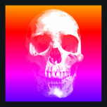 Affiches Pop Art rouge bleu rose<br><div class="desc">Imaginaire Art Skull Skeleton - Blue & Purple Tones Heavy Metal Punk Rock College Pop Art Image</div>