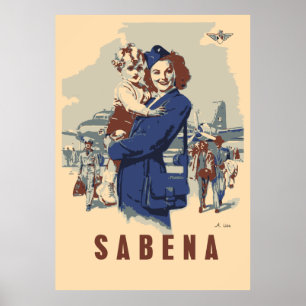 Affiches Pop art Sabena Ex Belgian Airlines
