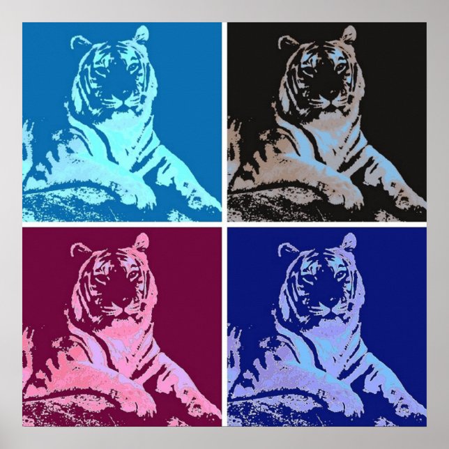 Affiches Pop Art Tigers (Devant)