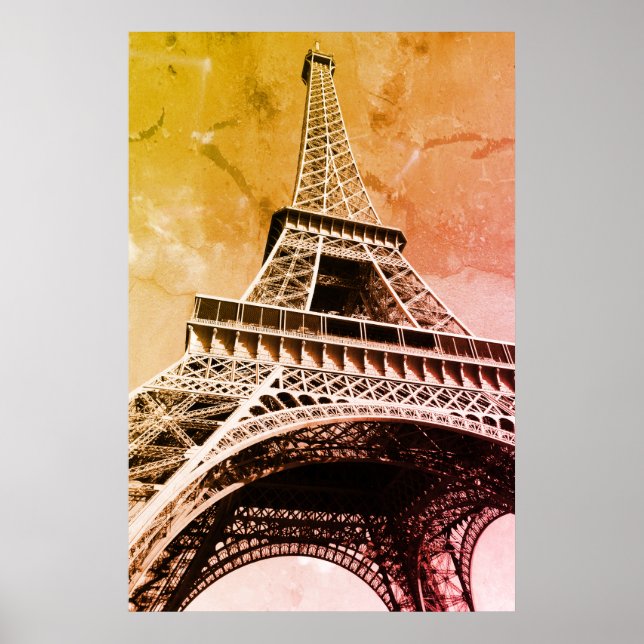 Affiches Pop Art Tour Eiffel Paris Romance City (Devant)