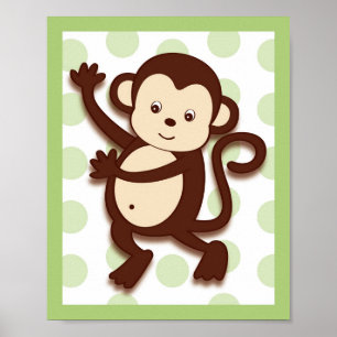 Affiches Pop Mod Monkey Jungle Nursery Wall Art Imprimer 8X