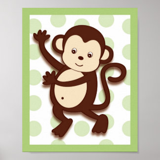 Affiches Pop Mod Monkey Jungle Nursery Wall Art Imprimer 8X