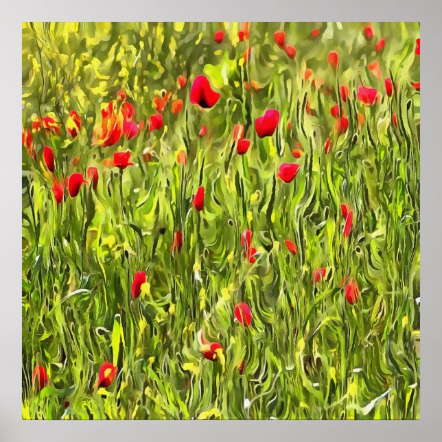 Affiches Poppies hypnotiques surréalistes (Devant)