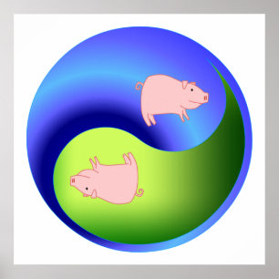 Affiches Porc Yin Yang