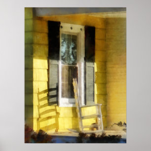 Affiches Porch - Long Afternoon Shadow of Rocking Chair