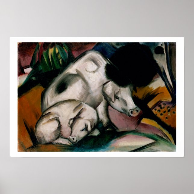 Affiches Porcs, vers 1912 (huile sur toile) (Devant)