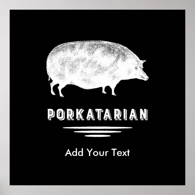 Affiches Porkatarian Porkatarian Antique Pig Bacon Lover (Devant)