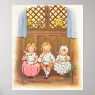 Affiches Porridge Chaude de Pease Vintage Comptine pour Enf
