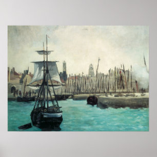 Affiches Port de Calais par Manet, Art Impressionniste Vint