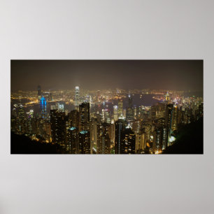 Affiches Port de Hong Kong (scène nocturne)