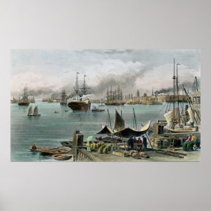 Affiches Port de la Nouvelle-Orléans, gravé par D.G.
