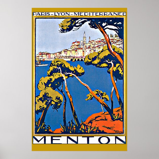 Affiches Port de Menton France (Devant)