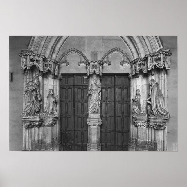 Affiches Portail avec un tromeau représentant la Vierge (Devant)