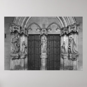 Affiches Portail avec un trumeau dépeignant la Vierge