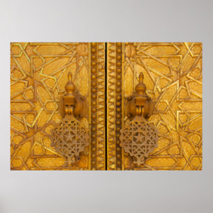 Affiches Portes en filigrane complexes du palais de Fez