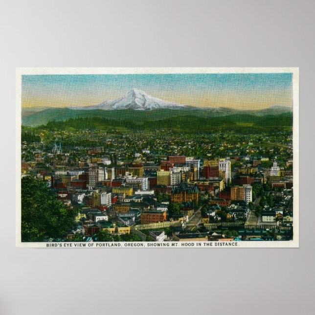 Affiches Portland et Mt. Hood au loin (Devant)