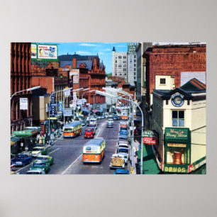 Affiches Portland, Maine Congress Street vers 1960