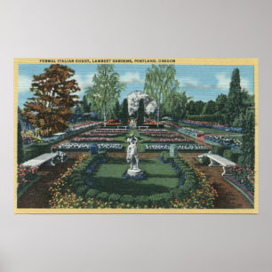 Affiches Portland, Oregon - Cour italienne formelle