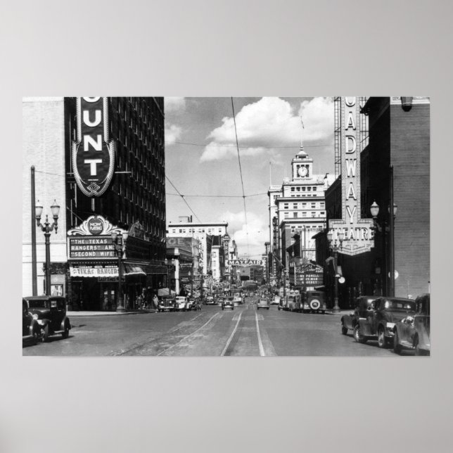 Affiches Portland, OU Vue de Broadway vers le nord (Devant)