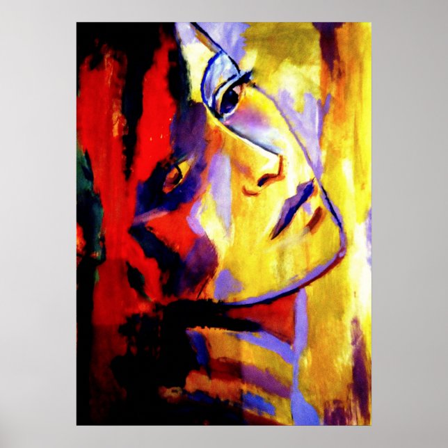 Affiches Portrait Abstrait d'une femme Peinture - Imprimant (Devant)
