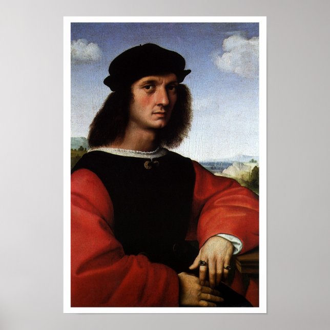 Affiches Portrait d'Agnolo Doni par Raphael Sanzio (Devant)