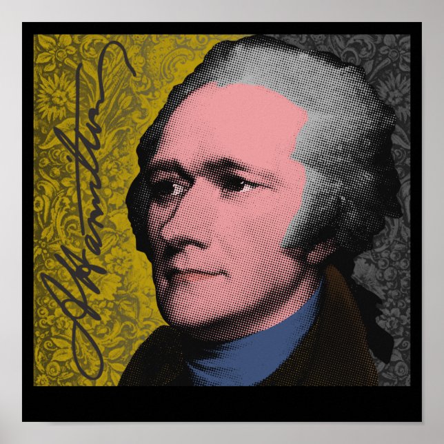Affiches Portrait d'Alexander Hamilton en Pop Art (Devant)