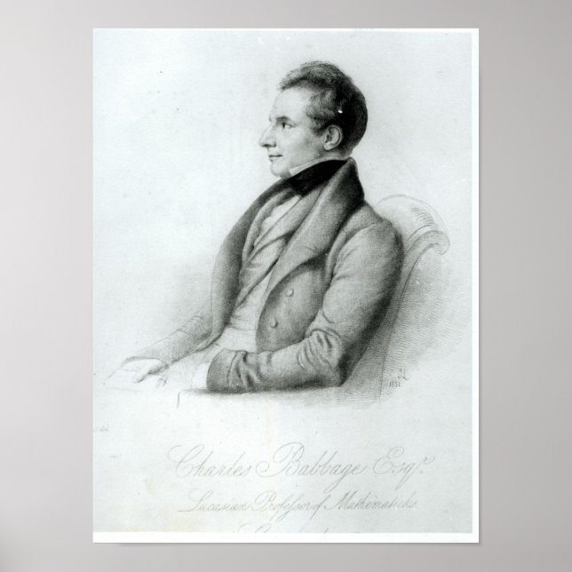 Affiches Portrait de Charles Babbage 1832 (Devant)
