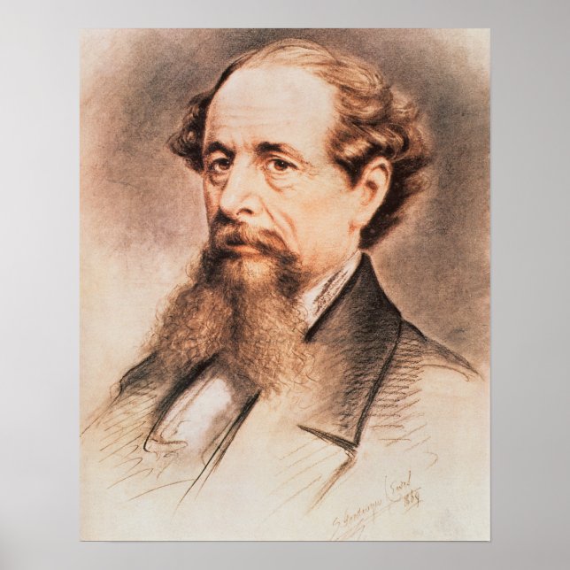 Affiches Portrait de Charles Dickens, 1869 (Devant)