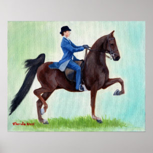 Affiches Portrait de cheval de Saddlebred Exhuberation