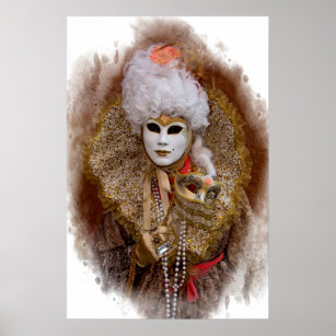 Affiches Portrait de costume de carnaval, Venise