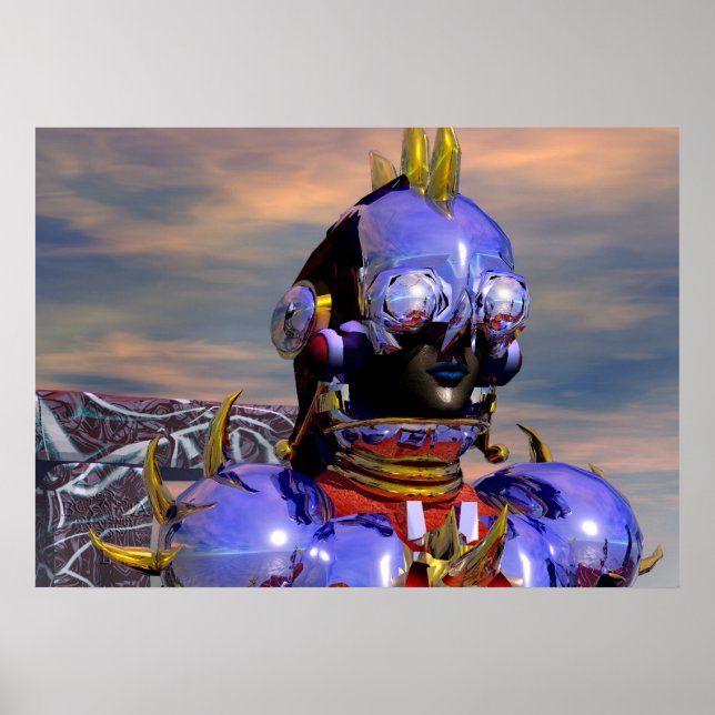 Affiches PORTRAIT DE CYBORG TITAN Science-fiction,Scifi (Devant)