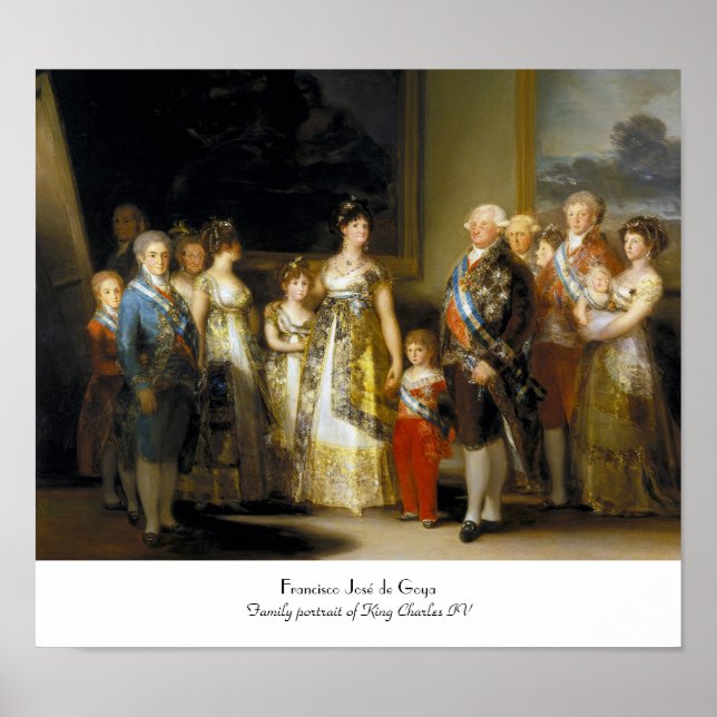 Affiches Portrait de famille du roi Charles IVJose de Goya (Devant)