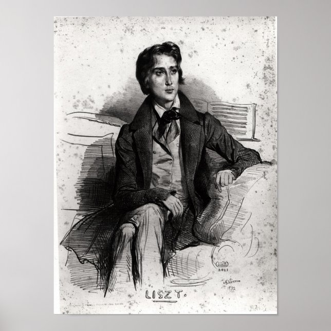 Affiches Portrait de Franz Liszt août 1832 (Devant)