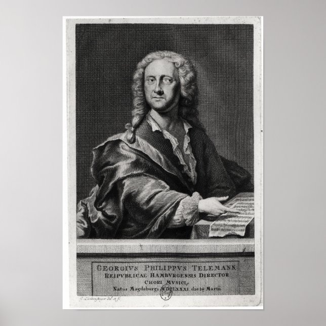 Affiches Portrait de Georg Philipp Telemann (Devant)