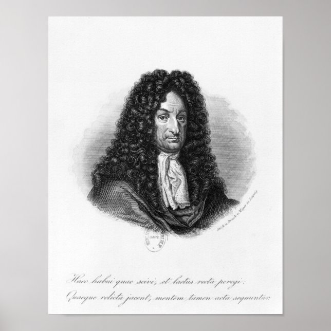Affiches Portrait de Gottfried Wilhelm Baron de Leibniz (Devant)