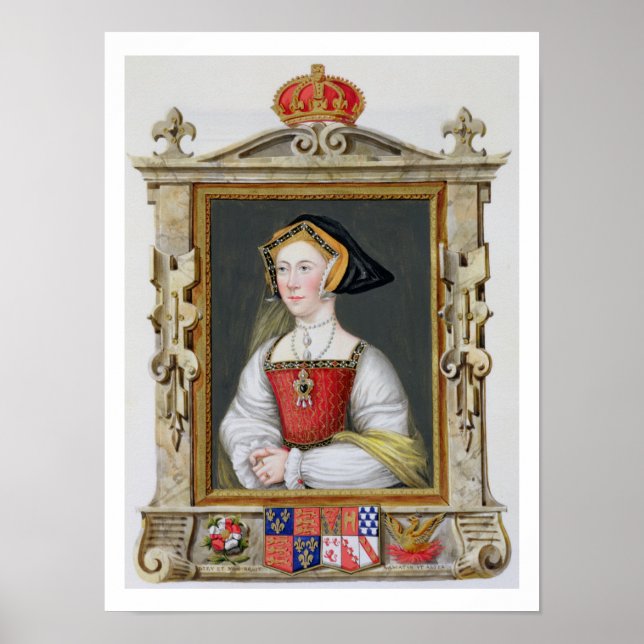 Affiches Portrait de Jane Seymour (c.1509-37) 3e reine du (Devant)