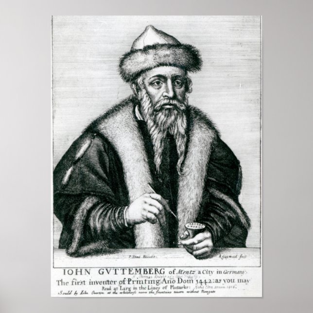 Affiches Portrait de Johannes Gutenberg 2 (Devant)