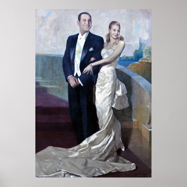 Affiches Portrait de Juan Domingo Perón et Eva Duarte (Devant)