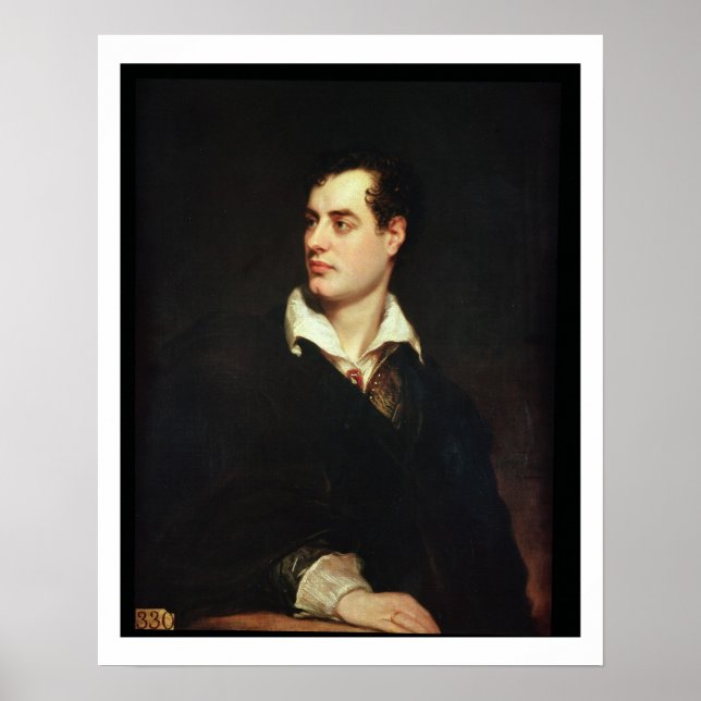Affiches Portrait de Lord Byron (1788-1824) (huile sur toil (Devant)