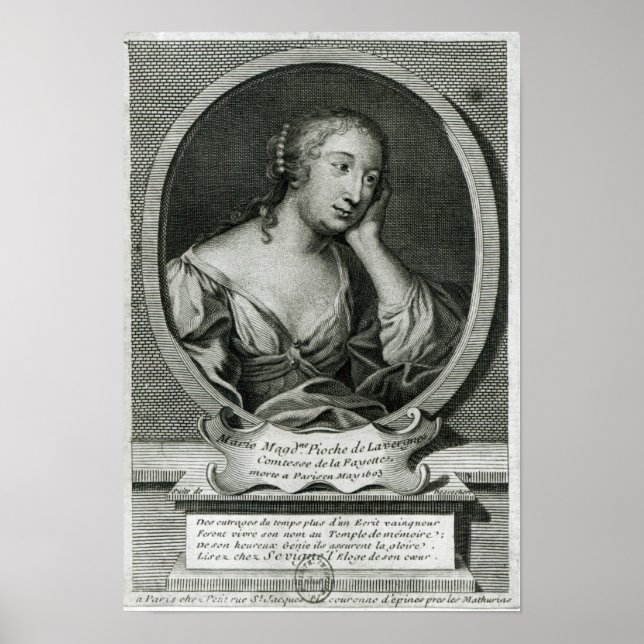 Affiches Portrait de Médaillon de Madame de La Fayette (Devant)