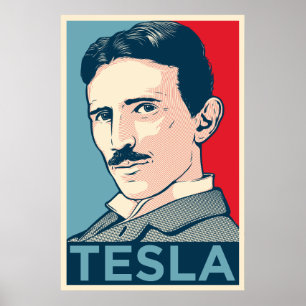Affiches Portrait de Nikola Tesla Hope