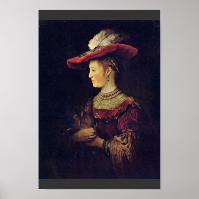 Affiches Portrait De Saskia Van Uylenburch [1]. Par Rembran (Devant)