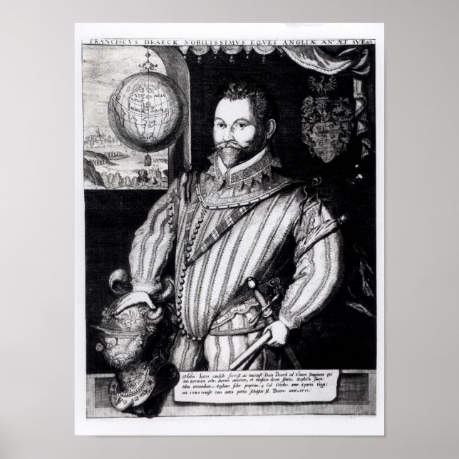 Affiches Portrait de Sir Francis Drake (Devant)